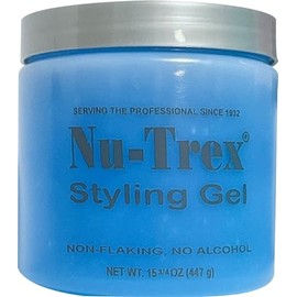 NU-TREX Styling Hair Gel 15.75oz. Light Hold. Crystal Clear Blue, Flake Free, Water Base. Manufacturer Direct by Gabel's