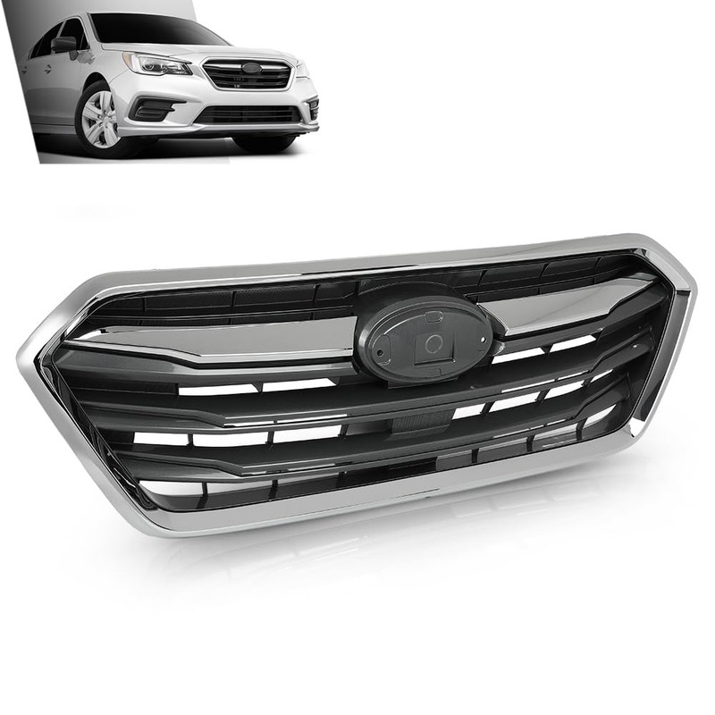 G-PLUS Front Bumper Grille Grill Assembly Black Shell Silver Insert