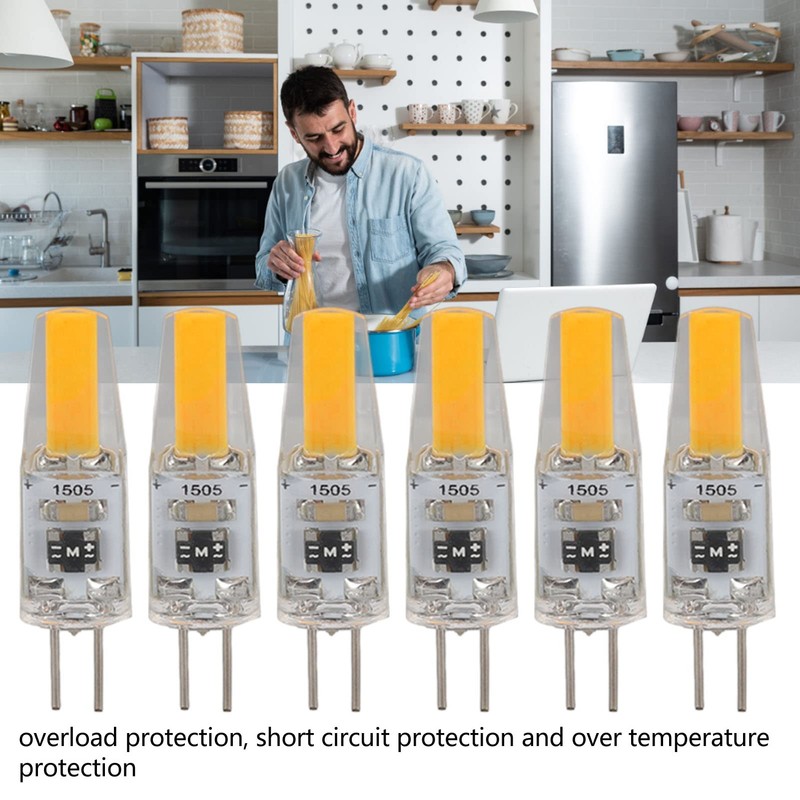 FTVOGUE 6Pcs G4 Light Bulb Aluminum Dimmable 2W 180lm LED