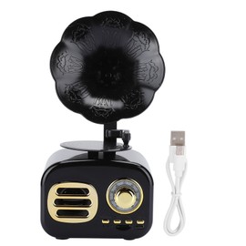 Mini Retro Bluetooth Smart Speaker Portable Loudspeaker Music Player for Desktop LaptopBlack