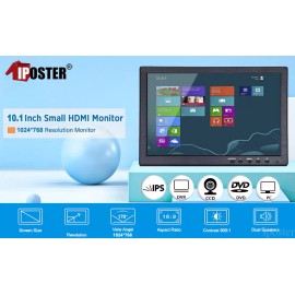 iPoster 10.1" HD CCTV LCD Screen Monitor PC AV/RCA/VGA/HDM