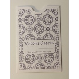 1000 Cashier Depot Keycard Envelope/Sleeve" Welcome Guests" 2-3/8" x 3-1/2" 1000 Count