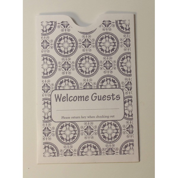 1000 Cashier Depot Keycard Envelope/Sleeve" Welcome Guests" 2-3/8" x 3-1/2" 1000 Count
