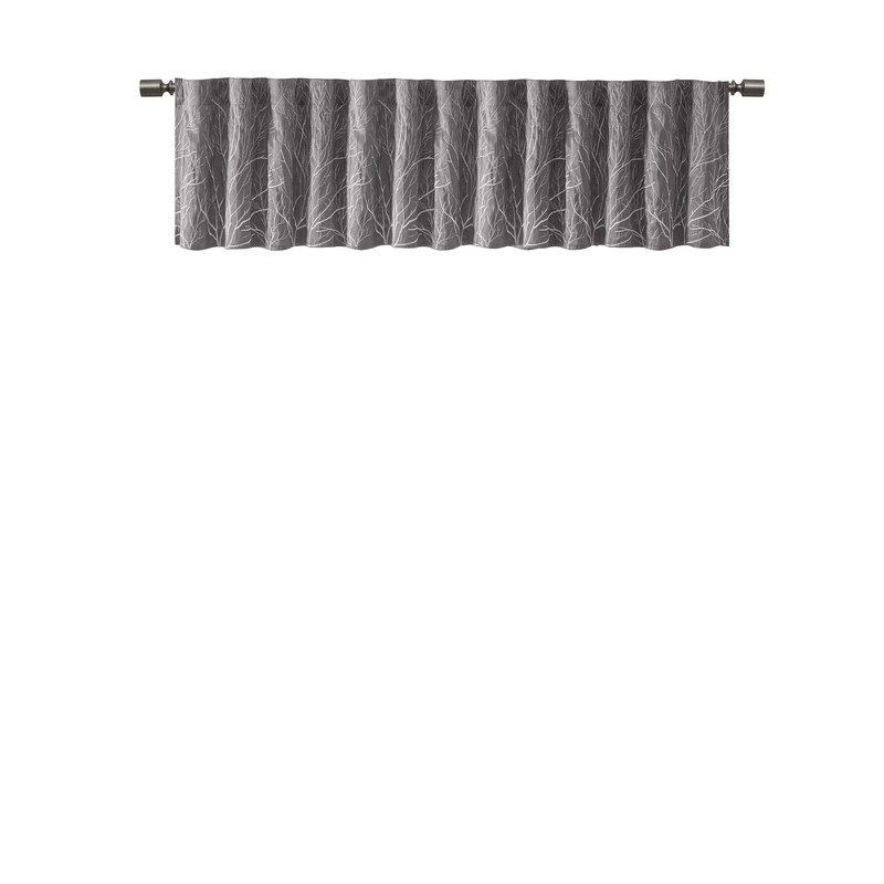 Madison Park Andora Embroidered-Rod Pocket Valance, Tree Small Faux Silk