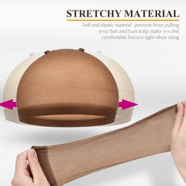 DEPHNARSA Wig Caps, 24 Pieces Stretchy Nylon Wig Caps for Wigs, Wig Caps for Women and Men (Dark Brown)