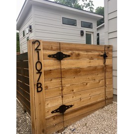 5 Inch Modern Plastic House Numbers and Letters with hardware included. Black and White Arrows, North South East West, Unit A B, No.- Dash, 1/2 (5, BLACK)