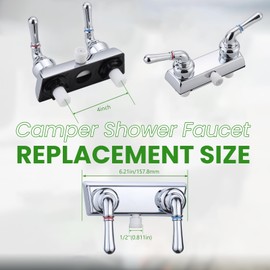RV Shower Faucet, Camper Shower Faucet Diverter with Classical Handles, 4" RV Shower Valve Diverter for Camper Van, Outside and Inside Bathroom Shower (Chrome)