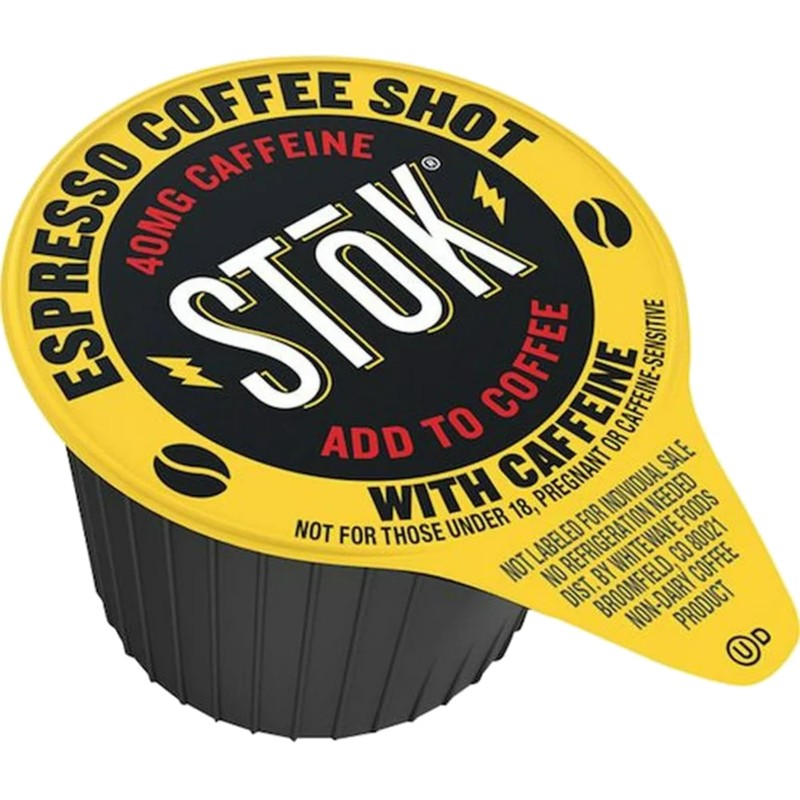 100 SToK Caffeinated Unsweetened Black Coffee Shots.
