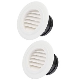 2 PCS Round Air Vents Louver, Thicker Soffit Vent Cover Grille Cap with Built-in Fly Screen Mesh,3 Inch, Circular…