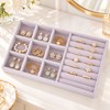 Velvet Jewelry Organizer Tray for Jewelry Storage – 6 Grid,