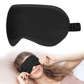Sleep Mask Silk Sleeping Mask 22 Momme Blackout Sleeping Mask with Comfortable Elastic Band 100% Pure Natural Organic Mulberry Silk Eye Mask Sleep Masks at Home for Men Women Children Black