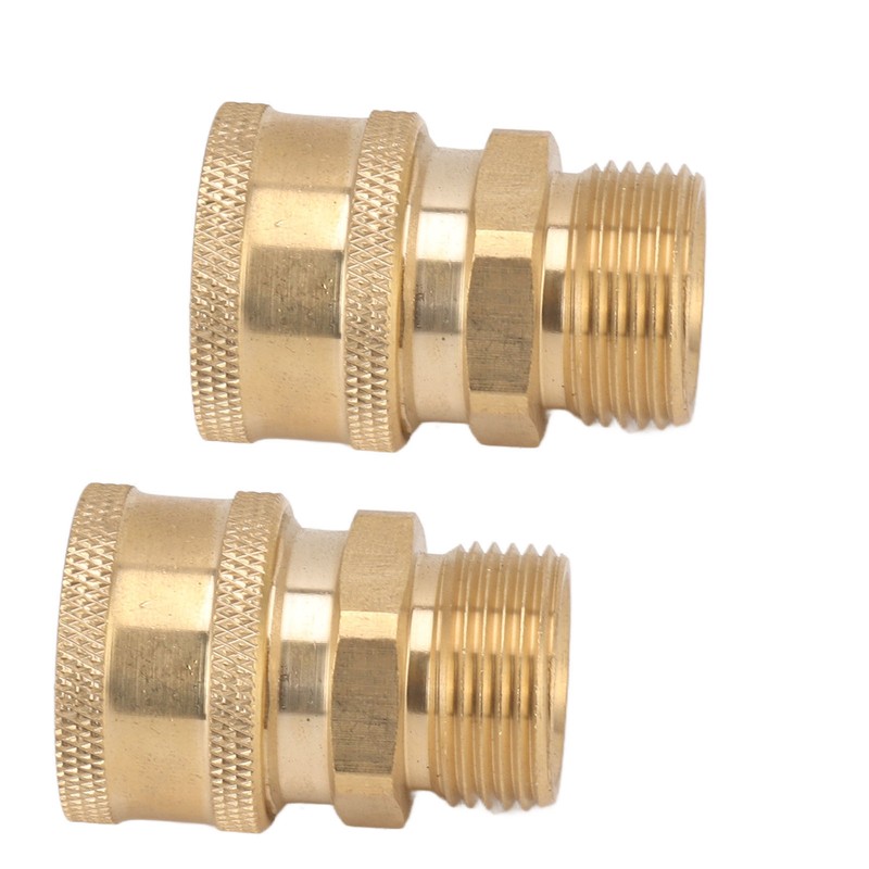 2Pcs Pure Copper M22 High Pressure Washer Fitting Adapter 3/8