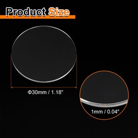 HARFINGTON Watch Crystal Glass Len 30mm Dia 1mm Thick Flat Round Clear Sapphire Glasses Watches Face Crystals Lens Replacement for Watchmaker Repair