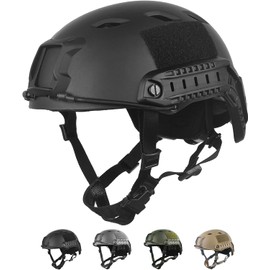 LOOGU Tactical Helmet Fast BJ Airsoft Helmet Ops Core Protective Helmet with Pads and Side Rails Crash Helmet for Leisure Outdoor Paintball Combat Helmet Combat Helmet Top Helmet