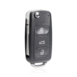 Unifizz 4 Buttons Replacement Replacement Keyless Entry Remote Car Key Fob Black for NBG010180T Volkswagen- Golf GTI Tiguan Passat Touareg 2011-2016 5K0837202AK 5K0 837 202 AE Chip 48