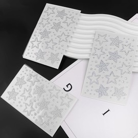 Laser Star Gem Stickers Jewels for Crafts - Self Adhesive Rhinestone Jewel, Stick on Gems Rhinestones for Crafts, Acrylic Bling Star Stickers, Craft Supplies 3 Sheets