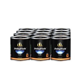 Real JELLYFISH Flame, 12 Cans (13 oz) Fireplace Gel Fuel Made in USA