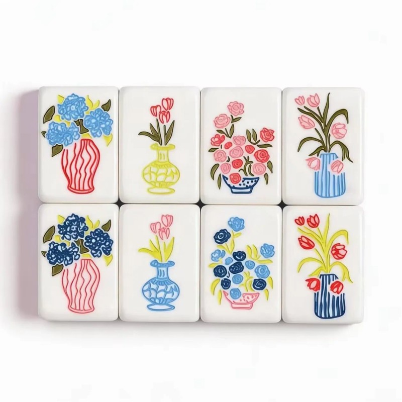 Custom Blue 4-Tier Luxury American Mahjong Set with 160 Acrylic