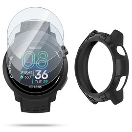 HUADU Watch Screen Protector Compatible for Coros Pace Pro, Tempered Glass Film Anti Scratch High Definition Full Coverage and Soft TPU Protective Case