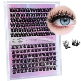 Cluster Lashes - Fluffy Individual Eyelashes Kit with 126Pcs Lash Clusters 10-14mm Mix DIY Eyelash Extensions