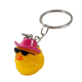 SANGXIU Cute Duck Keychain with Hat Handmade Yellow Duck Pendant Keychain/Earrings Eye catching Pendant for Women and Kids