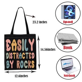 Geology Professor Tote Bag Easily Distracted By Rocks Tote Bag Geology Student Gift Rock Collector Gift (BY ROCKS-TB)