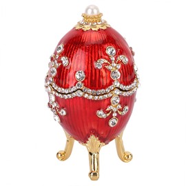 Tyenaza Faberge Egg Shiny Diamond Easter Egg Metal Craft Home Desktop Decoration Jewelry Box Gifts