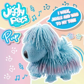 Jiggly Pets Pearlescent Puppy Blue Interactive Electronic Puppy toy with sounds music and movement Animal Toys Interactive pets Walking toy puppy