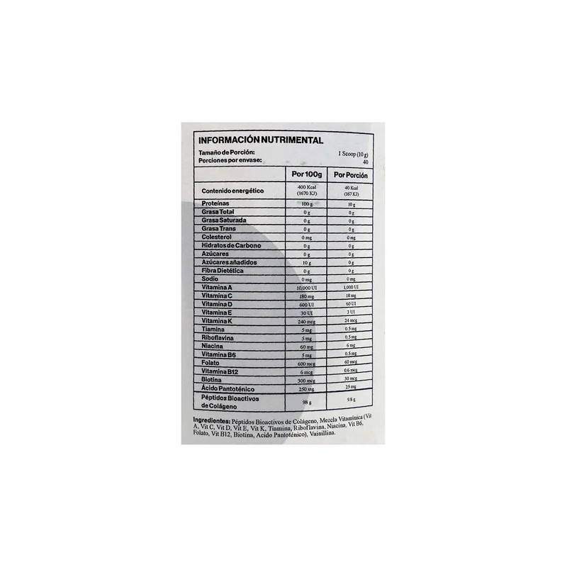 Péptidos De Colágeno Biotina 400 G Natural G-prot