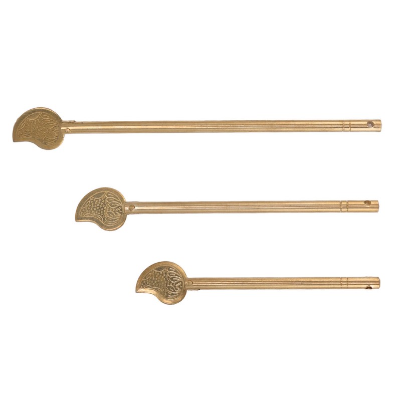 3PCS Cabinet Key Latch Leaf Shaped Cabinet Locking Pin Brass