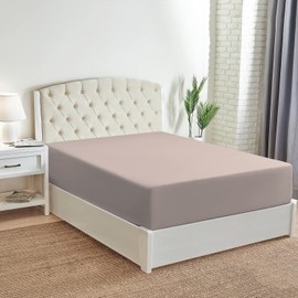 Mellanni Extra Deep Pocket Twin XL Fitted Sheet - Iconic Collection Bedding Sheets - Soft & Cooling Sheets for up to 21" Deep Mattress - Wrinkle, Fade, Stain Resistant - 1 PC (Twin XL, Tan)