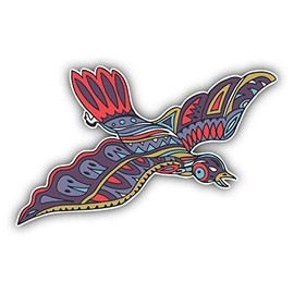 DG Graphics Bird Animal Doodle Waves Pattern Art Decor 5'' x 3'' Vinyl Decal Sticker Wall Window Any Smooth Surface