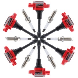CarBole Ignition Coils with Spark Plug, Fits for Nissan Pathfinder/Altima/Maxima/Murano/Quest/Infiniti G25/EX35/FX35/G35 3.5L V6 Pack of 6Pcs Replacement UF550 C1670
