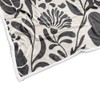 Black and White Retro Floral Blanket, Boho Mid Century Modern