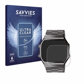 Savvies Pack of 6 Screen Protectors for Casio A168WEGG-1BEF Ultra Transparent