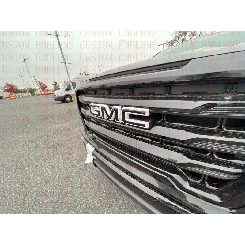 Auto Front GMC Black White Emblem Overlay 2019-2022 Sierra 1500
