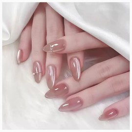 MISS MUMU Nail Tips, 24 Pieces, Long Nail Tips, Spring & Summer, Simple, Cute, Fashionable, Popular, Nail Seal, Bride Nails, Glossy False Nails, Coming of Age of Coming of Age Ceremonies, Weddings