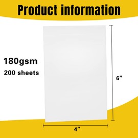 200 Sheets Photo Paper Glossy, 4*6 Inch Photo Paper for Printer Picture, Inkjet Printing Photo Paper 180 gsm, Suitable for Flyers, Calendars and Brochures