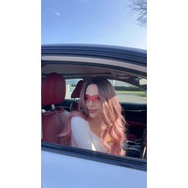 BOTEN Star Y2K Sunglasses for Women,Rimless Shield Y2K Wrap Around Sunglasses 2000S Trendy Aesthetic Y2K Glasses Pink Shades