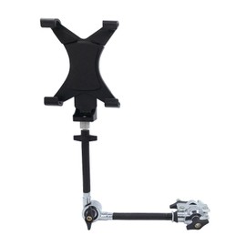TUOREN Drum Set Mounting Clamp with Tablet Mount Holder, Adjustable 8'' to 11'' Tablet Holder with Clamp Mount Bracket for Percussion Mic Drum Cymbal Stand
