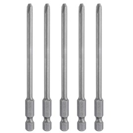 HARFINGTON 5pcs #2 Phillips Screwdriver Bit PH2 1/4" Hex Shank 4" (100mm) Long Magnetic S2 Steel Industrial Grade Screw Driver Bit Cross Head Electric Drill Bits 0.177" (4.5mm) Rod