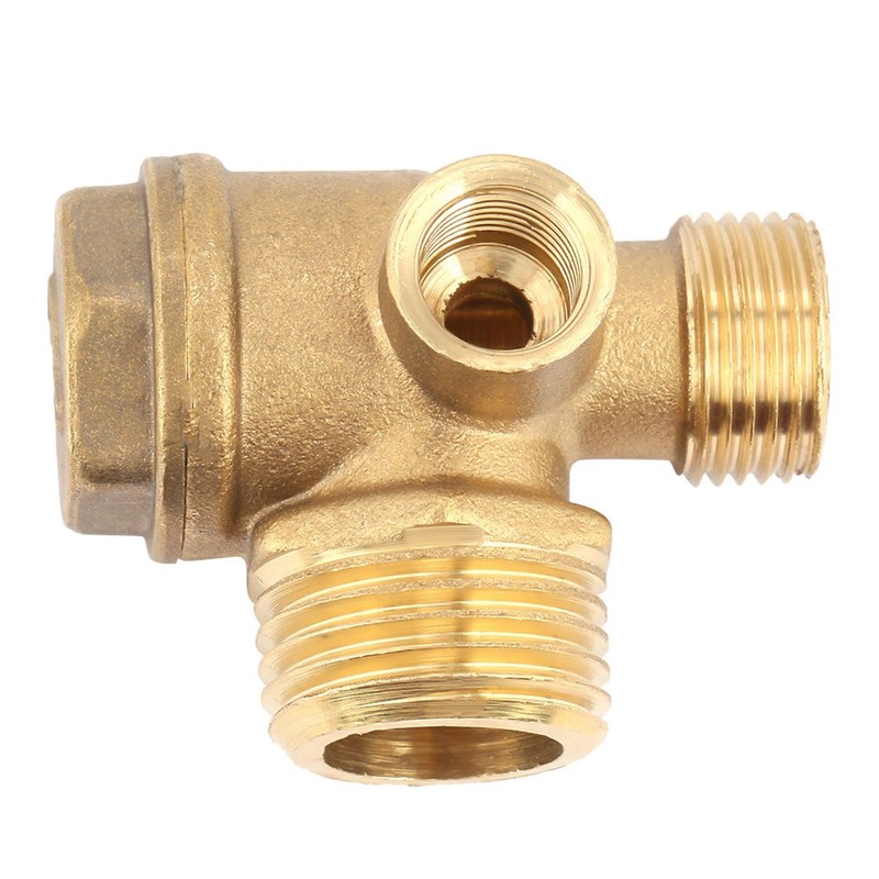 3 Port Air Compressor Brass Male Threaded Check Valve, MNPT