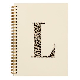 Bnwepo Cute Preppy Leopard Cheetah Initial Notebook Journal Diary L, Preppy Cute Notebook Leopard Cheetah Supplies for School,College,Work,Teen Girls Kids,Aesthetic Notebooks, 5.5x8.3 Inches