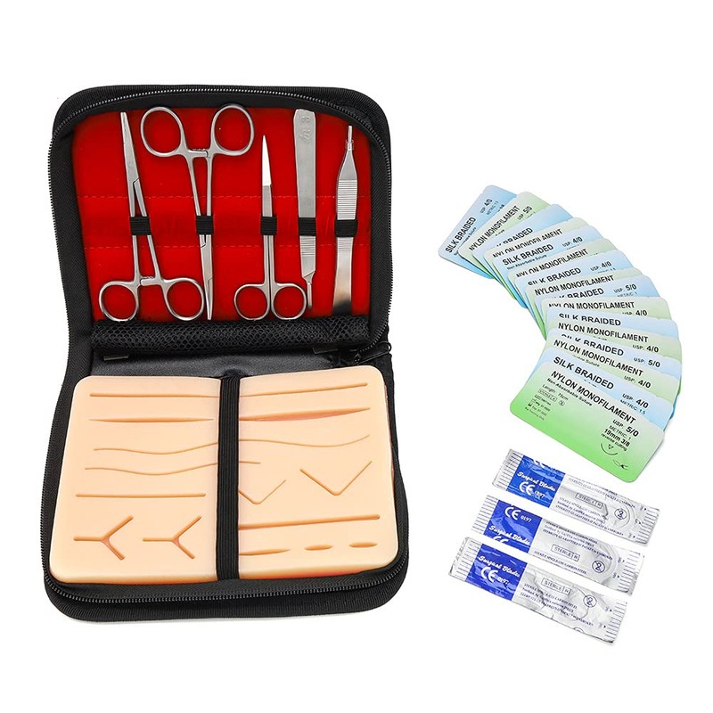 medclimber Big Leather Case, 16 Needles, Suture Practice Kit, Suture