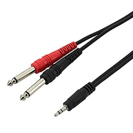 SWAMP Stereo 1/8" Mini-Jack to Dual 1/4" Cable - Smartphone to Mixer 3.5mm AUX - 2m