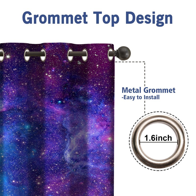 Jekeno Galaxy Blackout Curtains Outer Space Nebula Universe Starry Sky