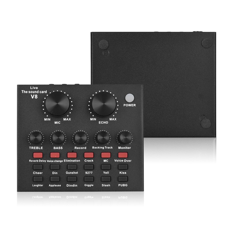 Multifunctional Live Sound Card for Singing/Live Broadcasting/ Recording Voice and