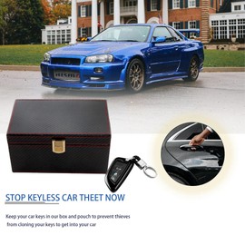 Faraday Box for Car Keys and Faraday Pouch 2 Pack, Car key Signal Blocker Box, Keyless Entry Car Key Signal Blocking Box, RFID Key box, Large Key Fob Protection Box for Phone 19 x 12 x 10cm