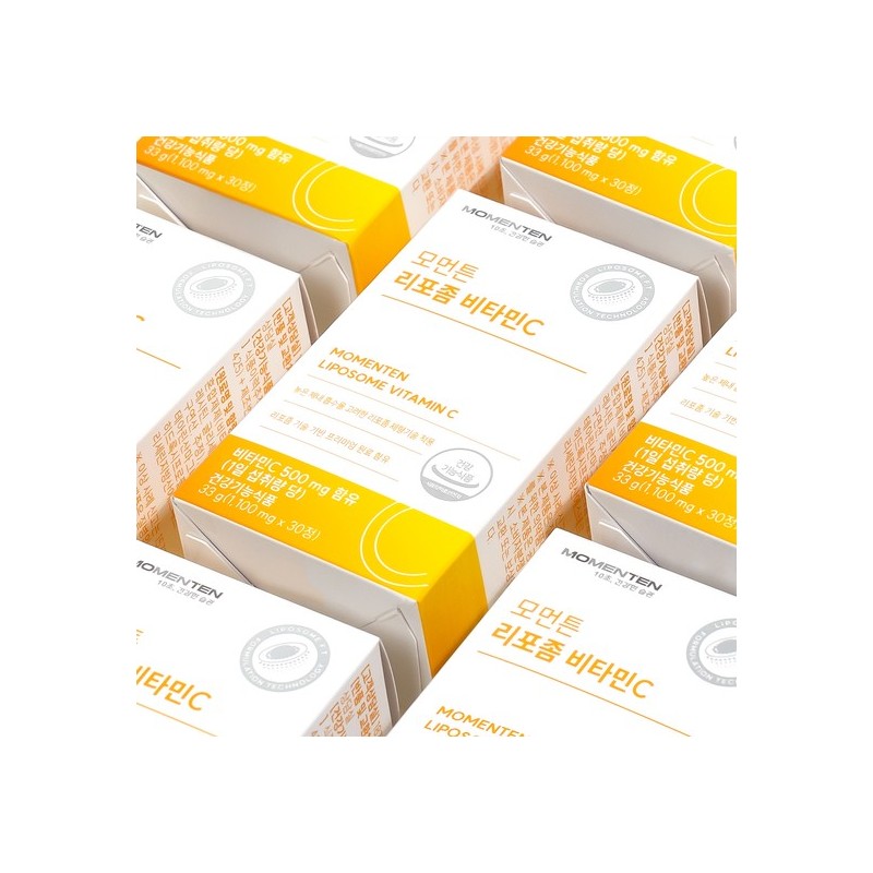 Momenton Liposome Vitamin C 30 Tablets, 4 Boxes, High-Concentration Premium
