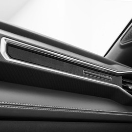 BETTERHUMZ Co-Pilot Dashboard Panel Trim Strip Compatible with Ford Mustang 2024 2025 for Alcantara Carbon Leather Passenger Side Decoration Car Interior Accessories (Suede Black)